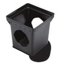 plug unused outlets Use 9" or 12" Square Basin Riser(s) to extend height of 9" and 12" Square Catch Basins by 6" in height, respectively Includes a sump to allow sediment to settle in basin to