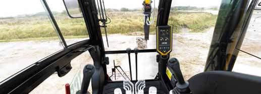 A large laminated glass roof window gives the JS300 optimum visibility for working at height. 2 Visibly better. 1 A 70/30 front screen split gives JCB JS300s excellent front visibility.