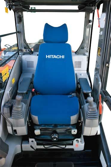 A New Standard in Operator Comfort The operator's seat of the ZAXIS-3 series gives the operator an excellent view of the