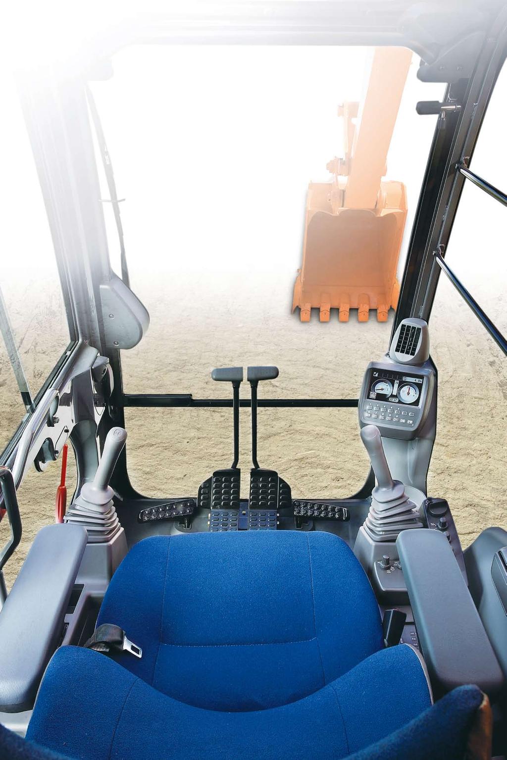 Three switches on the lever (optional) can be set to operate attachments other than buckets.