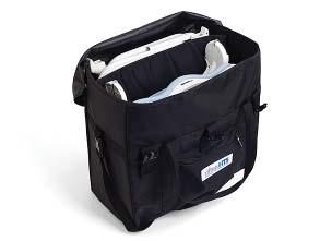 Figure 20b: The seat, back, armrests and other accessories fi t into the front pouch of the carry-bag.
