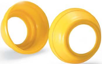 SFETY CP 1 ERING LINE Clip-on safety cap in polypropylene. COLOR Safety cap in yellow. For sufficient quantities parts can be prouce in ifferent colors. Clip-on safety cap (open version) type 009.