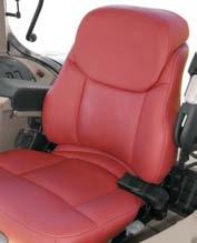 A fully adjustable red leather bucket seat and heat that cycles on and off during the work day are options for maximum comfort superior ride quality.