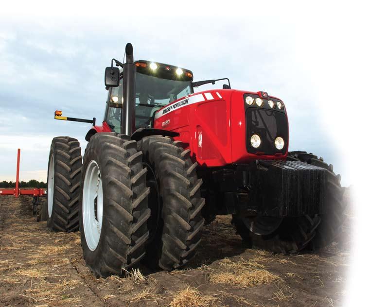 Features MF 8400 Series tractors: the NEW definition of EFFICIENCY With the 8400 Series tractors, Massey Ferguson has set a new standard for your high horsepower row-crop tractor.