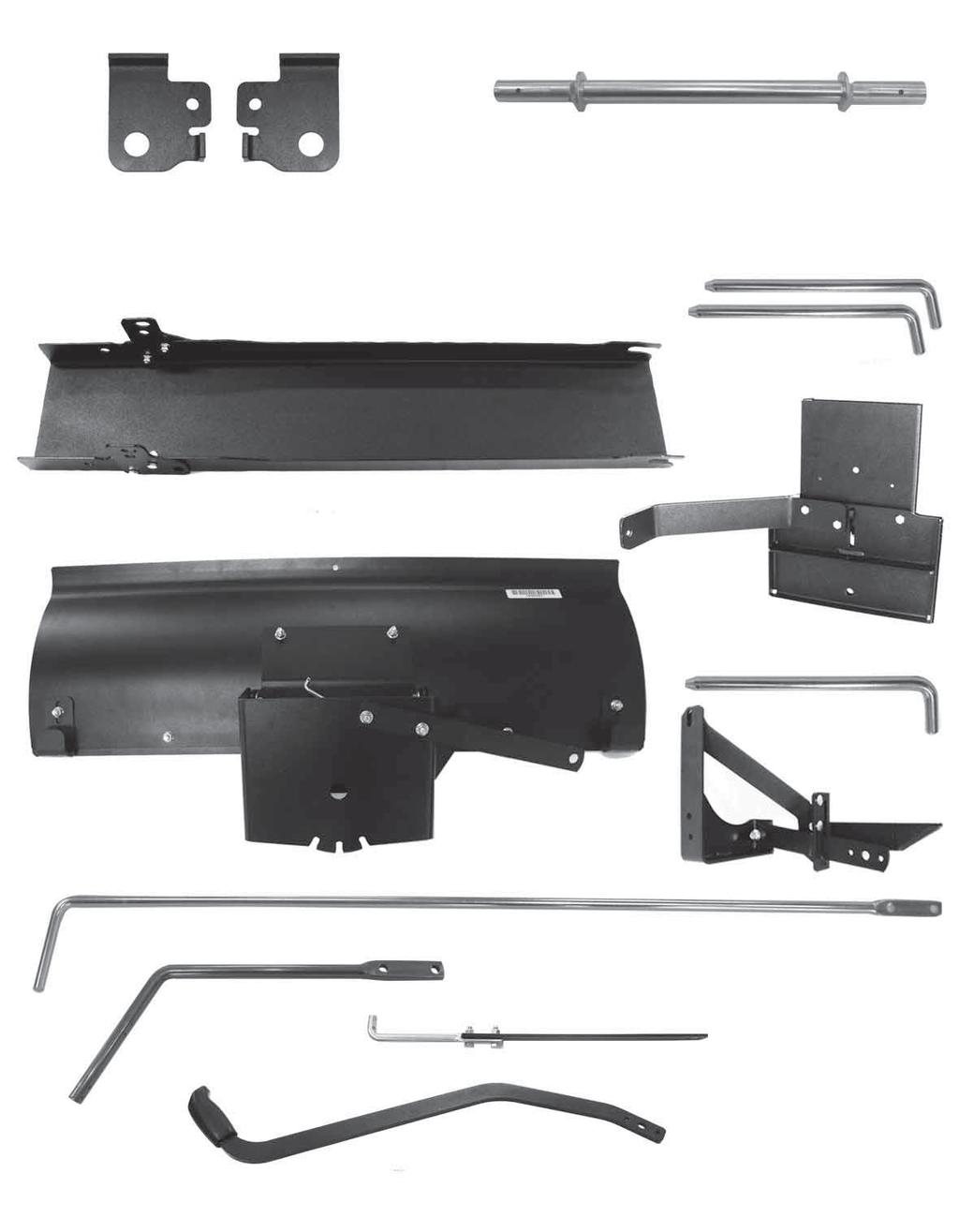 16906096 SNOW BLADE & HITCH / Box Contents AA - HITCH SUPPORTS Right (Hardware Bag) BB - HITCH SUPPORTS Left (Hardware Bag) CC - REAR SUPPORT ROD DO NOT USE with THIS KIT DO NOT USE with THIS KIT EE