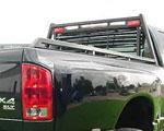 Full Bed Rails: Tough Country s 2 x 3 x 3/16 angle iron bed cap has a 1 ½ square tubing rail fully welded on top. The rail reaches from the top of the Headache Rack to the very back of the truck bed.