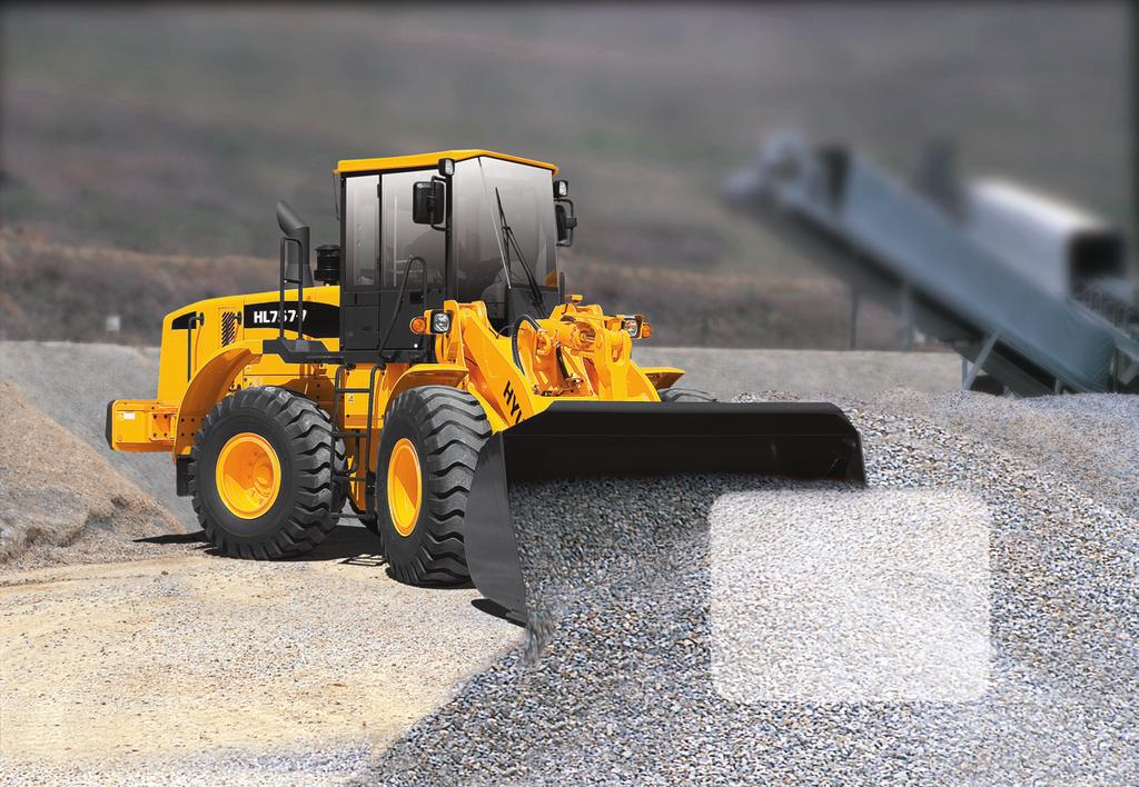 Hardworking Hyundai Loaders Meet the new generation wheel loader in Hyundai. The HL757-7 will give you the satisfaction in higher power, lower fuel consumption, more comfort and lower emission.