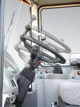 the steering column gives the operator fast, easy control of speed and