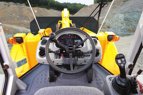 Adjustable steering column The Air Conditioning and Heating System 40 Joystick Controls Pilot-operated controls for bucket operation by the Joystick are easy and comfortable to