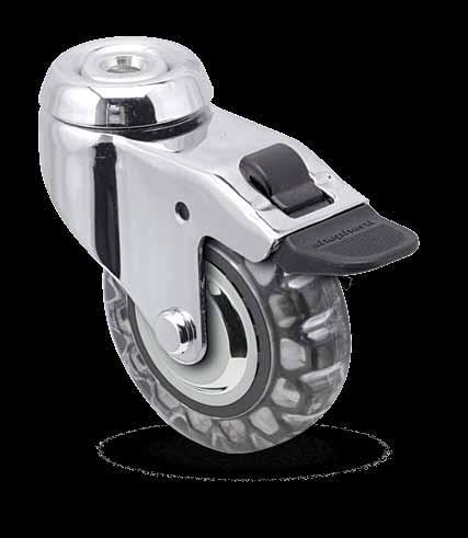 RS/RT Total Lock Selection Features Light duty total lock brake with matching swivel Fully heat treated Dual ball bearing raceways Matching thread guards standard on all models Precision bearing