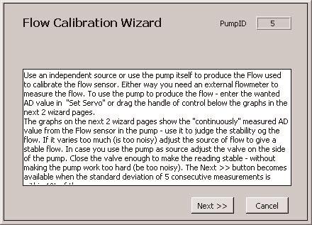 Figure 6: Flow calibration window Select <Linear Calibration