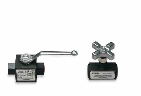 Hydraulic Jacks & Tools Valves Throttle-/Shut-off valves model VHM 700 These valves are used to shut-off hydraulic lines especially in multiple cylinder systems.