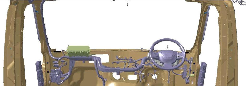 141 ROUTING AIRBAG AND PRE-TENSIONER WIRING In blue, the wiring and sensitive units