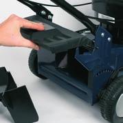 When the plug has got to a point where it can not go in any further place the mulcher plug flat and square it up with the right side of the mower, ensuring it is flush and locked into the right hand