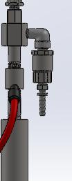 After metering tip installed, push the chemical supply tube over the check valve and immerse the chemical strainer into the chemical container.
