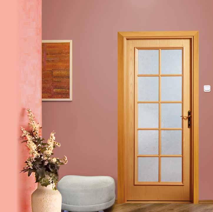 MILENIUM GRAND interior door leaves TECHNICAL SPECIFICATION LEAF STRUCTURE rebated system a wooden rail and stile set topped with two flush HDF boards, the core made of a honeycomb-like stabilizing