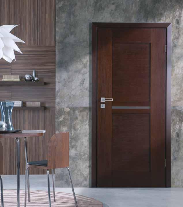 SEMPRE Lux interior door leaves NEW TECHNICAL SPECIFICATION LEAF STRUCTURE rebated system a wooden rail and stile set topped with two flush HDF boards, covered with a veneer surface finish W00, W04