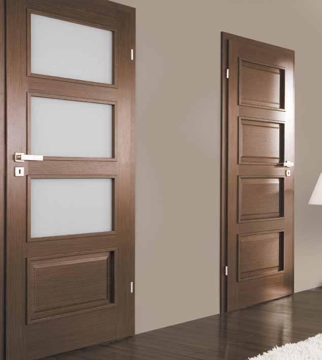TANGANIKA SAHARA KONGO interior door leaves LEAF STRUCTURE rebated system version A, B, C: a wooden rail and stile set topped with two flush HDF boards covered with natural veneer in the