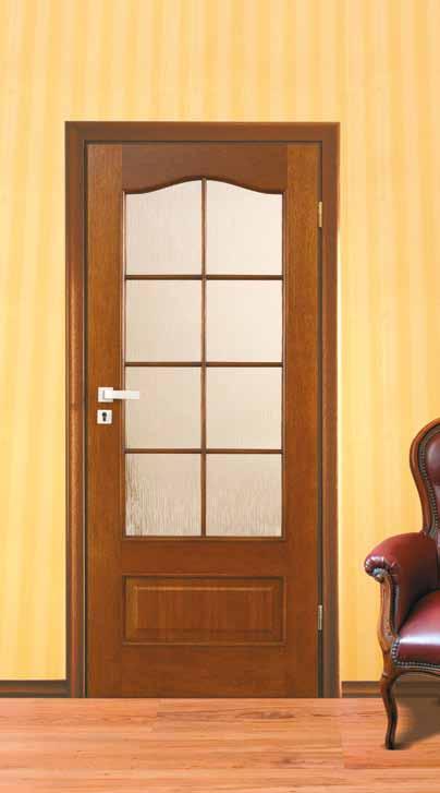 screw-in pivot type ( 60, 70, 80 2 pcs; 90 3 pcs) INTERSOLID INTERSOLID DOOR SECTION An MDF panel covered with natural veneer A pine wood door frame covered with natural veneer A wooden rail and