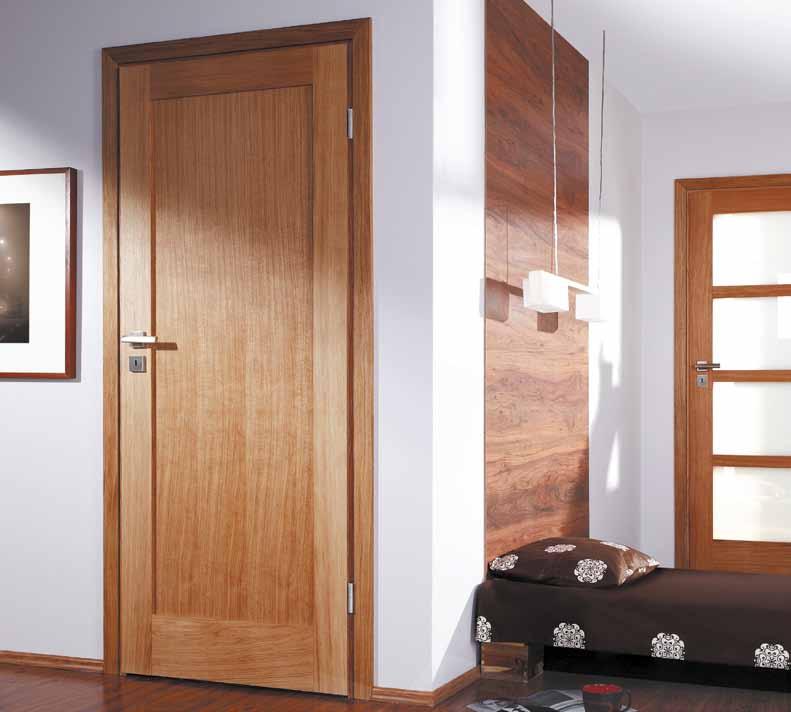 FORM interior door leaves TECHNICAL SPECIFICATION LEAF STRUCTURE rebated system a rail and stile set made of laminated wood, a panel covered with natural veneer HARDWARE a single-point mortise lock,
