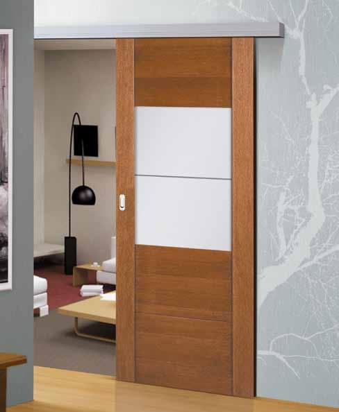 SLIDING DOORS Interior door leaves The PREMIUM sliding system complete set contains a masking strip with a guide (components made of the aluminium) The standard PREMIUM on-wall system door leaves are