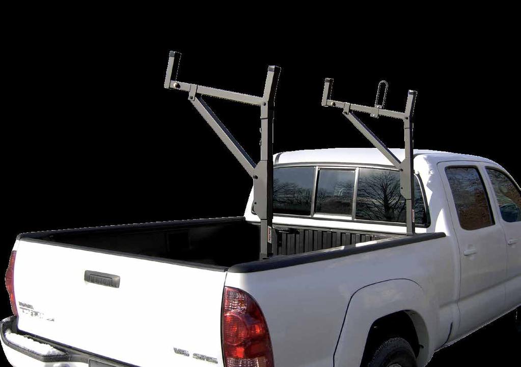 Contractor Steel Ladder Rack THE ULTIMATE STEEL LADDER RACK Adjustable, multi-position ladder and lumber carrying system installs easily to most pickups.