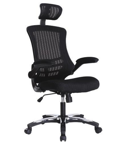 Exec Op Chair Endurance Operator Chair EXEC-OP Executive High Back Mesh Chair with Faux Leather Arms, Nylon Base, Butterfly Seat