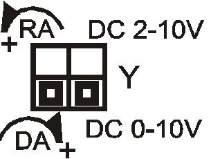 For Reverse Acting (RA) operation, a minimum control signal drives the actuator to the full CW position and a maximum signal drives the actuator to the full CCW position.