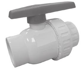Valves Valves Single Union PVC Swimming Pool Valves Inline PVC Check Valves Teflon seats 150 psi working pressure EPM o-rings seal on union end Suitable for swimming pools, spas and plumbing Full
