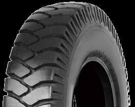 Enhanced pattern block rigidity to prevent chunking Superior tread resistance to cuts and punctures; sidewall resistance to scratching Better load capacity and longer life