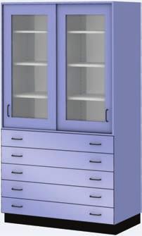 equal drawers 6 adjustable shelves @ 84" H 5309 D : 22.5", 24.