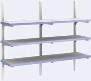 020" PVC or 3 mm PVC (specify) 24" to 48" wide: 2 standards 49" to 84" wide: 3 standards 85" to 96" wide: 4 standards Item Number Number of Shelves Width (6" increments) Height of Standards Depth (2"