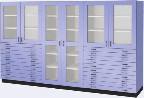 25" 2 - #3056 wall cabinets (36", 42" W) each with 2 framed glass doors, 1 adjustable shelf #3066 wall cabinet (18", 24" W) with 1 framed glass door, 1 adjustable shelf 2 - #1002 base cabinets (36",