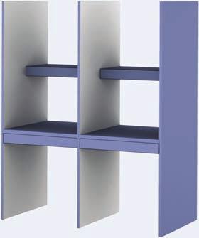 fully enclosed pedestal, bench seat 1 13 16 " thick Side-by-side cubicles share a common divider.