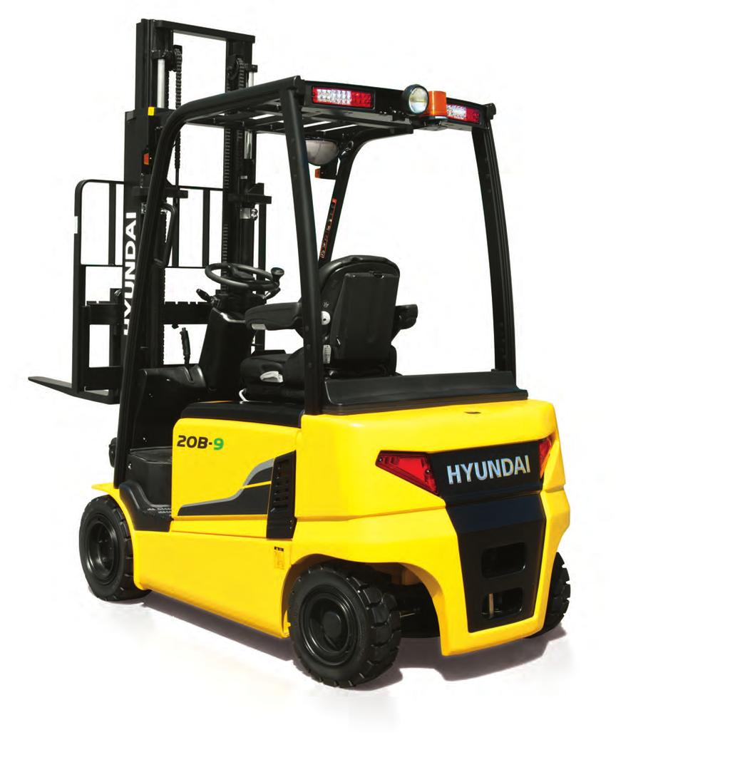 Compact forklift with proven AC technology Maximum performance Comfortable operating room Load Indicator Battery side loading system Curve