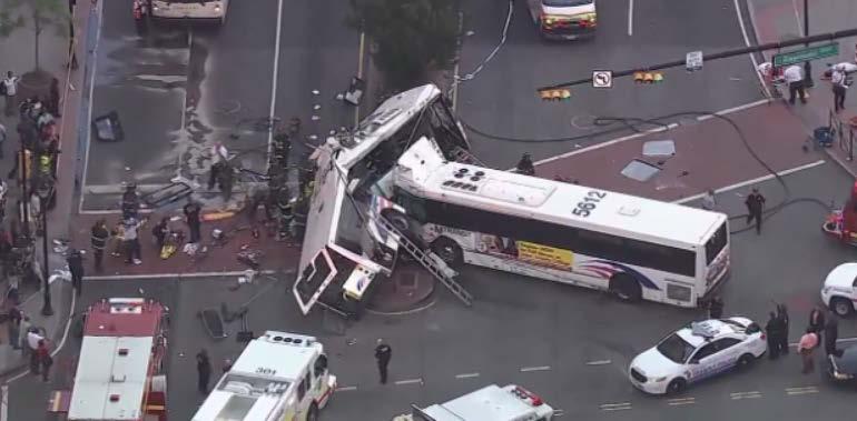 Driver killed, 18 injured after 2 NJ Transit buses crash in Newark Newark