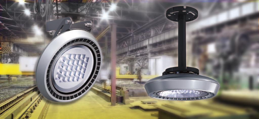 LED Industrial Lighting Advantages of IL450 Application - Mid / High Bay Proprietary Reflector and Optics enabling glare-free uniform lighting for all
