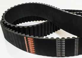 SYNCHRONOUS BELTS HTB High Torque s 3M, 5M, 8M, 14M Curvilinear Tooth Profile The standard trapezoidal tooth timing belt design performs poorly in high-torque/high-power drives at lower speeds.