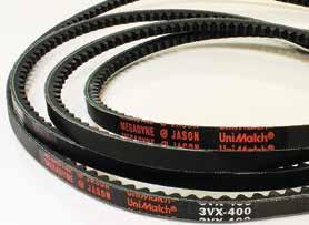 V-BELTS UniMatch Cogged Raw Edge Deep Wedge 3VX, 5VX AVAILABLE SIZES Additional s may be available. Contact Megadyne for sizes not listed. 3VX 3VX250 25.0 0.10 3VX265 26.5 0.10 3VX280 28.0 0.10 3VX290 29.