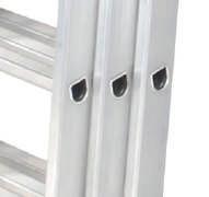 The high strength, twist proof rungs provide a comfortable horizontal surface for intensive use.