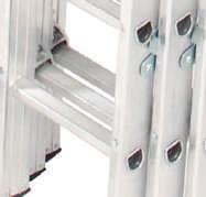 twist proof rungs Rung locks fitted to ensure double sections do not separate High grip feet fitted