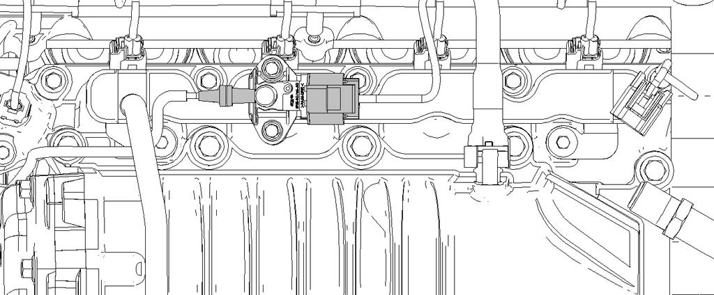 STEP 14: Disconnect the wiring harness and vacuum tube from the fuel rail pressure sensor (IPTS). Disconnect the wiring harness from the ACT sensor (See Fig. 14).