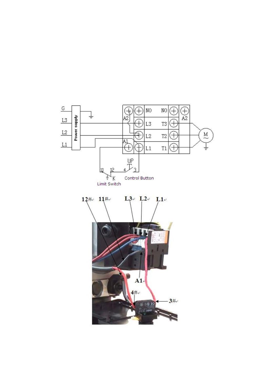 2. Connection step (See Fig. 41) a. The source wires (L1, L2, L3) are connected with terminals of AC contactor marked L1, L2, L3 respectively. b.