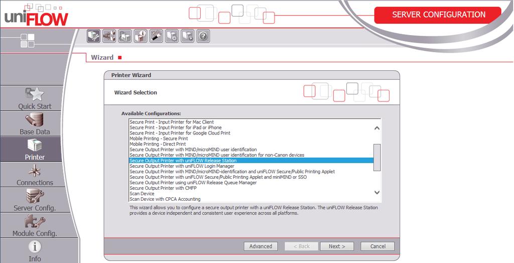{ My Print Anywhere } Print jobs follow the user from device to device, which then can be released using the connected uniflow Release