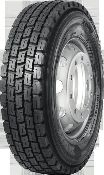 ZDH1 EXTRA a) Drive axle tire meant for highway application b) Open shoulder block design that evacuates water quickly to ensure good road grip on wet conditions
