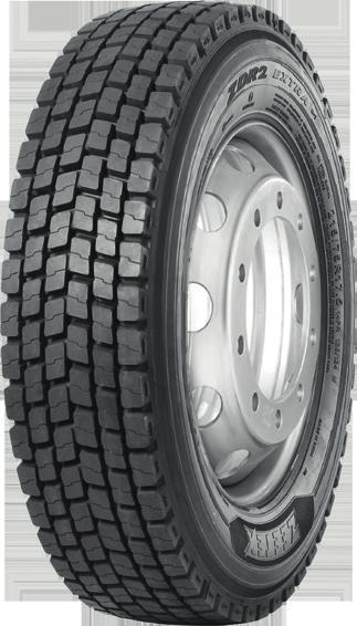 ZDR2 EXTRA a) Drive axle tire for Regional application of Light Trucks & Trucks b) Open shoulder block design delivers superb traction on both wet & dry surfaces c) Tear-resistant due to the unique