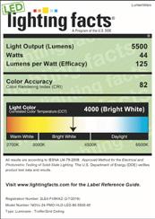 4000 LUMEN AT 80CRI - LOW OUTPUT PERFORMANCE LED output Color Temp Watts Nominal Delivered Lumens low output 3000K 40 4000 101 466 low output 3500K 38 4000 104 low output 4000K 37 4000 108 931 1397