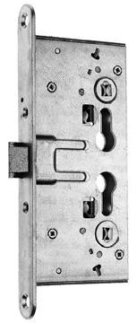 Locks for fire resistant doors Panic exit mortice locks LOCK FOR LEFT- AND RIGHT-HANDED FIRE RESISTANT PANIC EXIT DOORS (EXTERNAL HANDLE). 1 lateral point, latchbolt only.