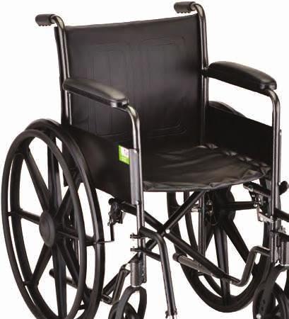 Wheelchairs 5060S/5080S 5165S/5185S Wheelchairs K1 K1 16 /18 WIDTHS 5060S/5080S - Fixed full arms with easy adjust footrests 5060SE/5080SE - Fixed full arms with elevating leg rests Black vinyl