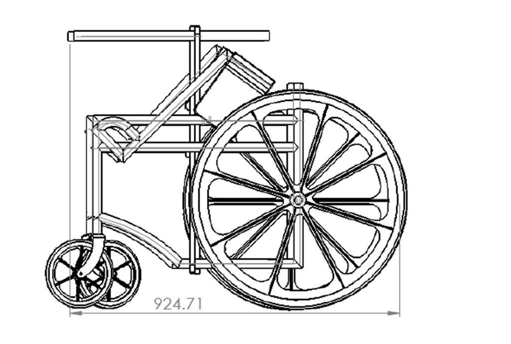 3.0 DESIGN AND ANALYSIS This wheelchair design, on the whole, was aimed at being light weight and compact at the same time. This wheelchair is targeted to be around or less than 15 kg.